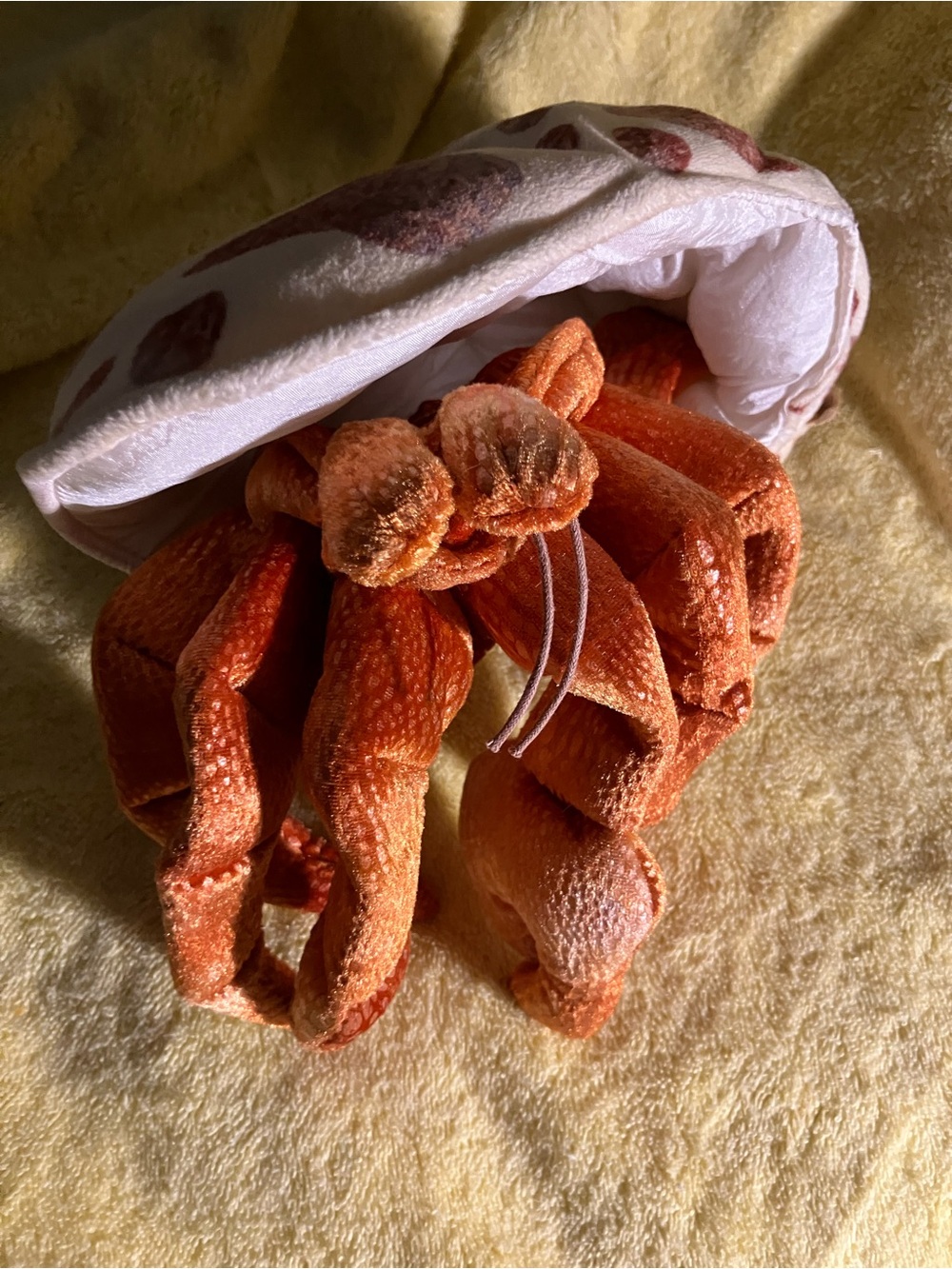 Folkmanis Puppets 12" Hermit Crab Hand Puppet Spotted Pattern Shell Orange Crab